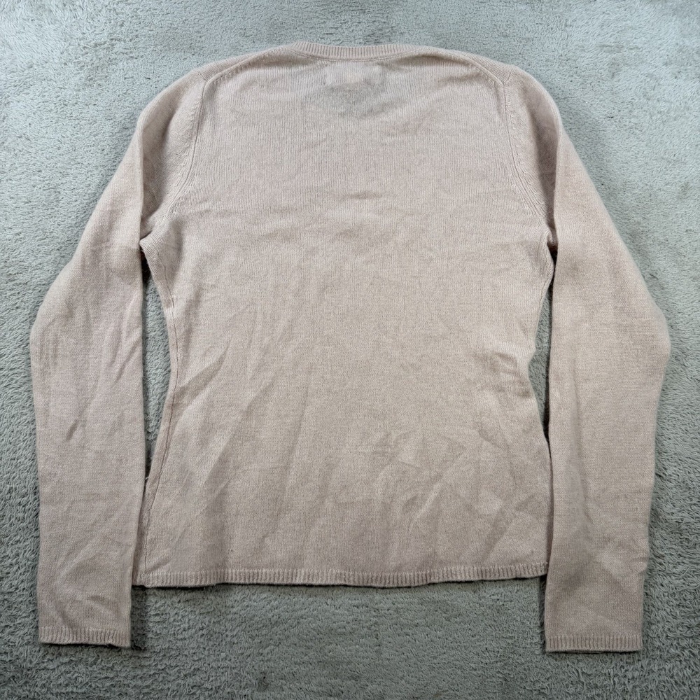 Ellen Tracy Sweater Womens Large (Fits Medium) Pink 100% Cashmere Crewneck Soft - Picture 7 of 8